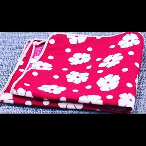 Red and white pocket square